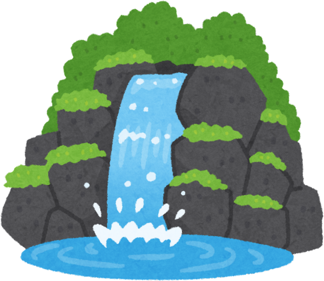 Hand-Drawn Waterfall Illustration